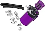Universal Car Oil Storage Tank Made with Aluminium Alloy Built to Last Strong Strength and Durability Oil Catch Tank Can, Black+Purple