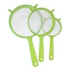 3Pcs/Set Plastic Fine Mesh Scoop Strainer Colander Flour Sieve With Han###