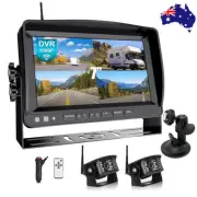 7" DVR Digital Wireless Monitor 2x Backup Camera Reversing 12-24v Caravan Rv Van