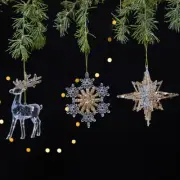 3D Reindeer Snowflake Christmas Decor Hanging Decoration Acrylic Transparent DIY
