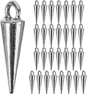 [Holibanna] Stylish Diy Jewelry Making Kit 30pcs Zinc Alloy Spike Bead Pendants Open Bezel for Necklace