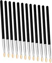12 Pcs Black Long Eyeshadow Applicators Sponge Eyeshadow Brush Sets, Reusable Professional Makeup Brushes Set for Women, Eyeshadow Sponge Applicator Brush Eyeshadow Makeup Tool
