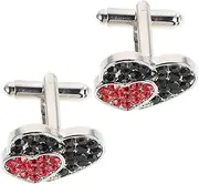 [TOGEVAL] 2pcs Heart 's Cufflinks Alloy Business Uniform Cuff Buttons for Tuxedo Shirt