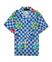 Amiri Kids Checkered Shirt 12,10Y Blue