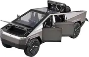 Scale Finished Model Car 1:28 Scale for Tesla Cyber Pickup Simulation Metal Diecast Car Model Collection Car Souvenir Display Die-cast Vehicle(Chrome)