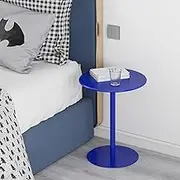 Round Bar Table, Cocktail Table, High Top Table, Indoor-Outdoor Small Medium Kitchen Dining Room Furniture Table, with Blue Leg, Easy to Assemble(40x72cm)