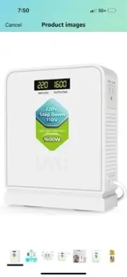 UMI 220V to 110V Voltage Power Converter Step Down Transformer 1600 Watts Cap...