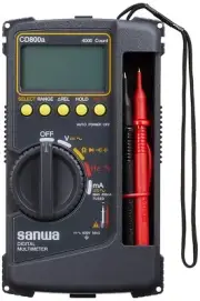 SANWA Digital Multi Meter H6.9 x W4.1 x D1.8 inch CD800A with Protective Cover