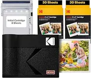 [KODAK] Mini 3 ERA 4PASS Mobile Photo Printer (7.6 x 7.6 cm) (Black, Photo Printer + Package of 68 Sheets)