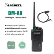 ANYSECU DM-A6 AES256 Encryption DMR Digital Radio 5W UHF400-470MHz with Cable