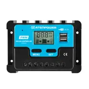 ATEM POWER 20A Solar Charge Controller 12V 24V Lithium Battery Panel Regulator 2 USB LCD