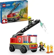 LEGO City Fire Engine with Ladder Toy for 4+ Year Old Boys & Girls, Rescue Vehicle Construction Kit with a Kids Toy Fire Truck and 2 Firefighter Minifigures, Educational Building Set 60463