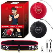 TEKXYZ Reflex Ball Headband Set Used by Celebrities MMA Gear Boxing Ball, NEW