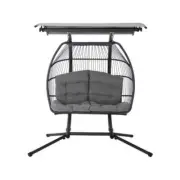 Garden Lounge Hanging Swing Chair Egg Hammock Stand Rattan Wicker