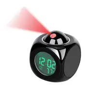 Projection Alarm Clock Ceiling Display Snooze Desk Table Clock Voice Multifunction Digital Projecti Black