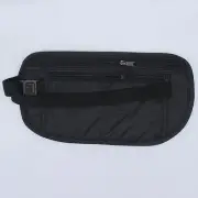 (Black)Waist Pack Large Capacity Light Weight Mesh Workout Waist Pack Bag FA