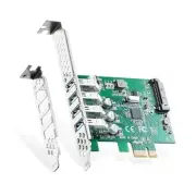 PCIE to 4 Ports USB 3.0 Expansion Card, Self-Powered, Low Profile Bracket,