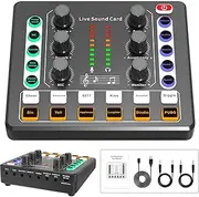 AnnuoYi M8 Audio Mixer,Live Sound Card,Portable Audio Mixer, Audio Interface With Dj Mixer Effects And Voice Changer, Voice Changer Device For Singing/Pc Video Chat/Broadcast/Karaoke.