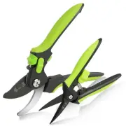 Pruning Shears for Gardening Set of 2, Heavy Duty Clippers and Precise Trimmi...