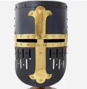 Medieval Warrior Knight Templar Brass Crusader Helmet