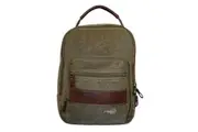 FIB Canvas Sling Bag Shoulder Strap Messenger Travel Pack w Tablet Pocket - Khaki