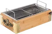 Wooden Box Bamboo Box Barbecue Oven, Wear-Resistant Table Top Barbecue Shelf, Barbecue Grill for Heating Food Heat Preservation Grilled