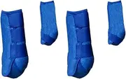 4X Horse Boots Leg Protection Shock Absorbing Tendon Protector Neoprene Gear Leg Wraps for Jumping Equestrian Accessories, Blue