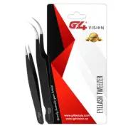 G4 Eyelash Tweezers Straight & Curved Extension Volume Lash For Makeup
