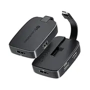 Cable Matters 4-in-1 Portable USB C Hub DisplayPort 1.4 with 100W Charging, 4K 144Hz /8K 60Hz with HDR (Foldable USB C to DisplayPort Hub) Compatible with Thunderbolt 4, MacBook Pro, iPhone16, XPS