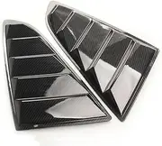 Compatible with Ford Mustang 2015-2020 Car Rear Louver Window Side Shutter Cover Trim Sticker Vent Scoop ABS Carbon Fiber Black Accessories(Carbon Fiber Look)