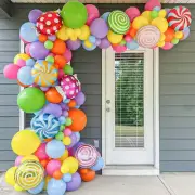 Candyland Party Decorations 148 Pcs Rainbow Candy Balloon Garland Arch Kit with