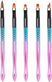 Carved Nail Pen PaintinNail Tool Metal PaintinDrawinHook Pen Nylon Brush 5 Sets Easy to Clean