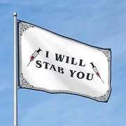 Bar For Man Cave I Will Stab You Flag Car Flags For Room Man Cave Flags(30X45CM)