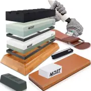 Whetstone Knife Sharpening Stone Set-400/1000 3000/8000 Grit-Angle Guide