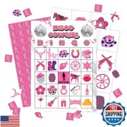 Zcsni Disco Cowgirl Bingo Cards, Pink Bachelorette Party Games and Decor Supp