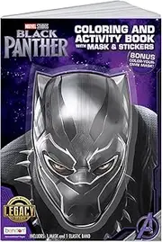 Black Panther Coloring Book | Marvel Activity Book | Marvel Superhero Coloring | Black Panther Mask with Elastic Strap | Officially Licensed