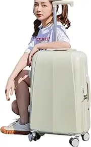 [sdneNest] Suitcase with Wheels, Large-Capacity Carry-on Suitcase, Adjustable Trolley Case, Embedded Combination Lock Suitcase (White 32 * 22 * 50CM)