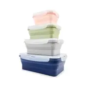 4 Pcs Collapsible Silicone Containers Portable Space-Saving Food Storage Contain