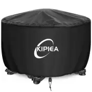 Waterproof Round Fire Pit Covers with 4 Buckles and 2 Drawstring straps, Outd...