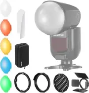 NEEWER Round Head Flash Accessories Kit for Z2 Z1 Speedlite, Includes Barndoo...