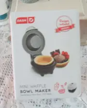 Dash Mini Waffle Bowl Maker Breakfast Bowls Ice Cream Brand New in Box