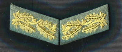 German WW1 Saxon General's Collar Tabs Gold on field grey wool