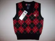 Chaps Vest Sweater Pull Over Sleeveless Sz 2/2T Argyle NWT