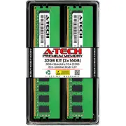 A-Tech 32GB 2x 16GB 2Rx8 PC4-21300E DDR4 PC4-2666V-E ECC UDIMM Server Memory RAM