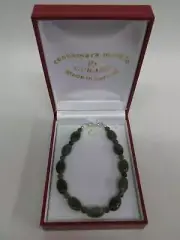 GENUINE Connemara Marble Beaded Wire Bracelet Guaranteed Irish L