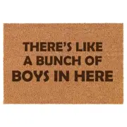 Coir Door Mat Entry Doormat Funny There's Like A Bunch Of Boys In Here