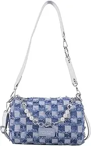 [Chloe soo] Women Denim Shoulder Bags Crossbody Bag Soft Hobo Underarm Purse Tote Handbag Retro Classic Purse