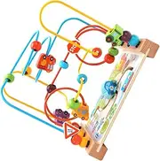 Kisangel Smooth Surface Wooden Bead Maze Boys and Girls Educational Toy Safe Paint Reinforced Adhesive for Birthday
