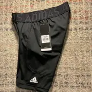 Adidas Boys Triple Stripe Sliding Shorts Cup Slot Black Size S