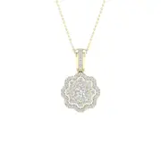 14k Yellow Gold Round Diamond Fashion Pendant 1/4 Cttw